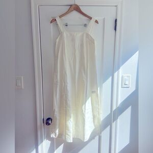 Madewell Linen Dress Princess-Seamed Midi Dress White Medium NWT SOLD OUT